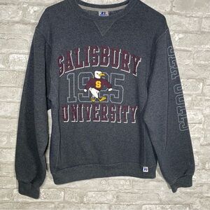 Vintage Russell Athletic Salisbury University Charcoal Crewneck Sweatshirt small